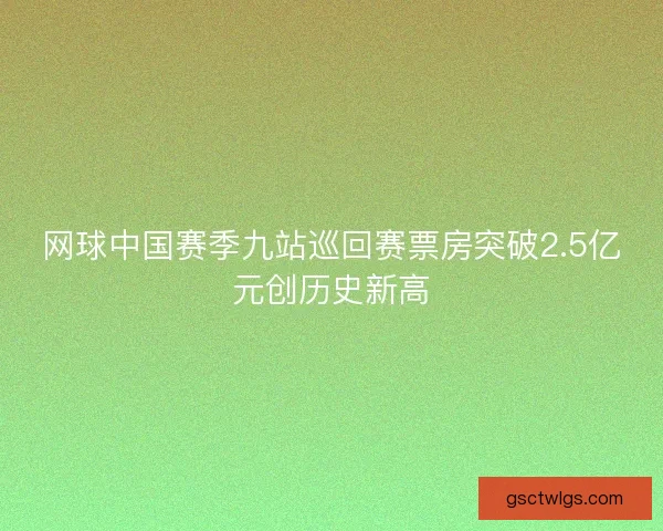 网球中国赛季九站巡回赛票房突破2.5亿元创历史新高